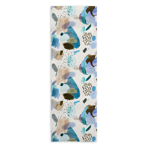 Ninola Design Mineral Abstract Blue Sea Yoga Towel