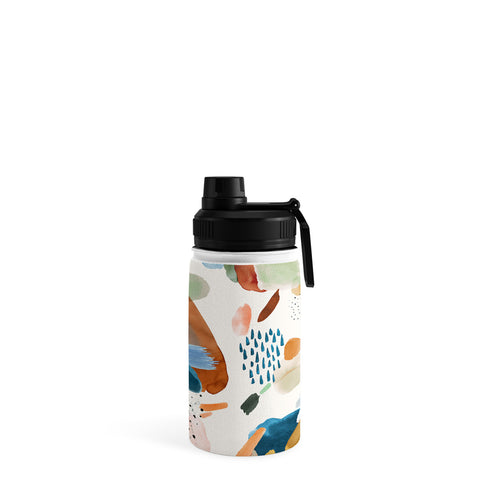 Ninola Design Mineral Abstract Gold Blue Water Bottle