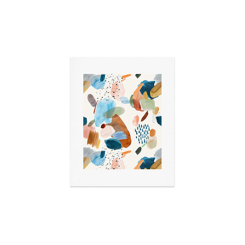 Ninola Design Mineral Abstract Gold Blue Art Print