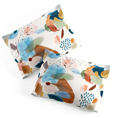 Ninola Design Mineral Abstract Gold Blue Pillow Shams