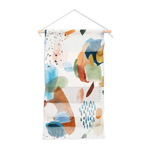 Ninola Design Mineral Abstract Gold Blue Wall Hanging Portrait