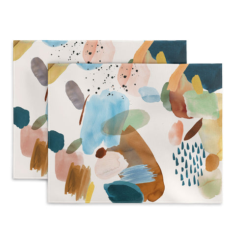 Ninola Design Mineral Abstract Gold Blue Placemat