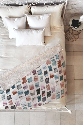 Ninola Design Mineral Color Blocks Rustic Fleece Throw Blanket