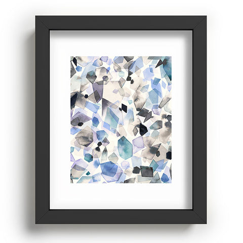 Ninola Design Mineral Crystals Gems Blue Recessed Framing Rectangle