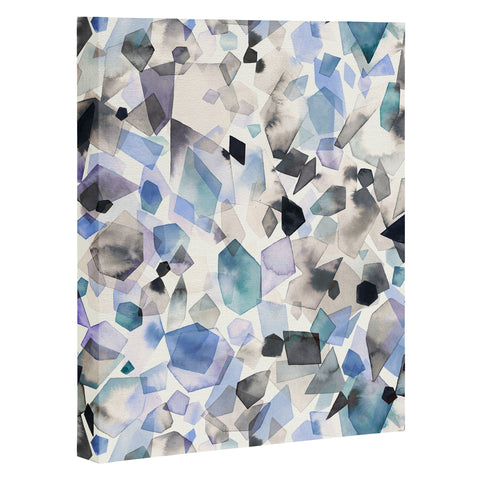 Ninola Design Mineral Crystals Gems Blue Art Canvas