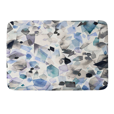 Ninola Design Mineral Crystals Gems Blue Memory Foam Bath Mat