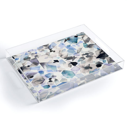 Ninola Design Mineral Crystals Gems Blue Acrylic Tray