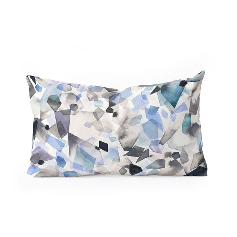 Ninola Design Mineral Crystals Gems Blue Oblong Throw Pillow