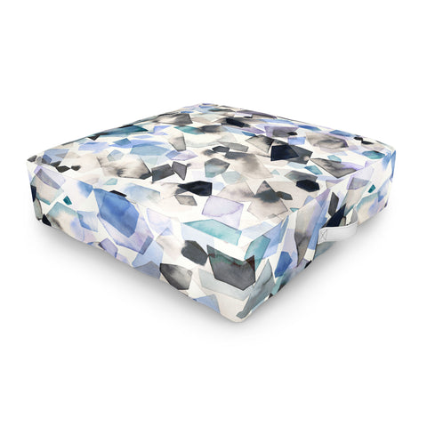 Ninola Design Mineral Crystals Gems Blue Outdoor Floor Cushion