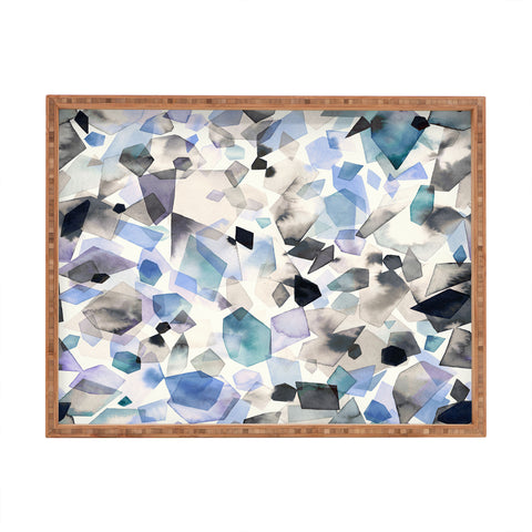 Ninola Design Mineral Crystals Gems Blue Rectangular Tray
