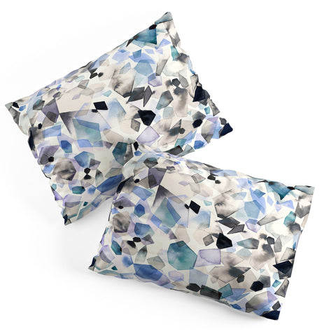 Ninola Design Mineral Crystals Gems Blue Pillow Shams