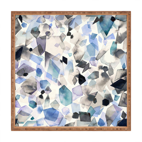 Ninola Design Mineral Crystals Gems Blue Square Tray
