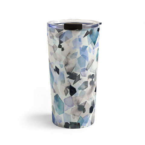 Ninola Design Mineral Crystals Gems Blue Travel Mug