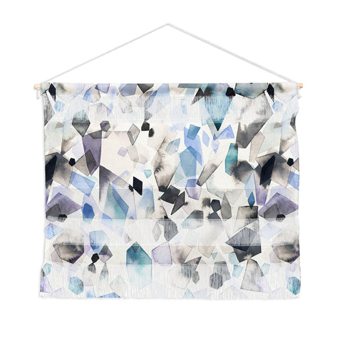 Ninola Design Mineral Crystals Gems Blue Wall Hanging Landscape