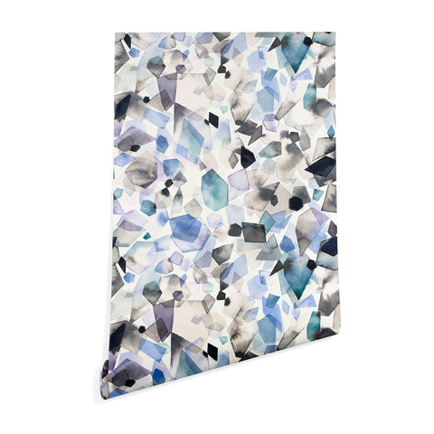 Ninola Design Mineral Crystals Gems Blue Wallpaper