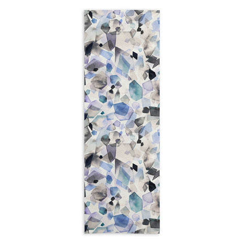 Ninola Design Mineral Crystals Gems Blue Yoga Towel