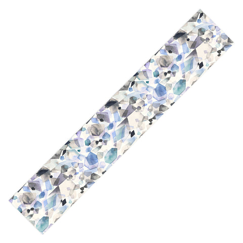 Ninola Design Mineral Crystals Gems Blue Table Runner