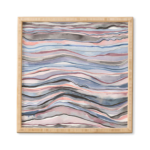 Ninola Design Mineral layers Pink blue Framed Wall Art