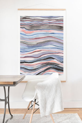 Ninola Design Mineral layers Pink blue Art Print And Hanger