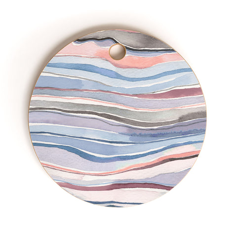 Ninola Design Mineral layers Pink blue Cutting Board Round
