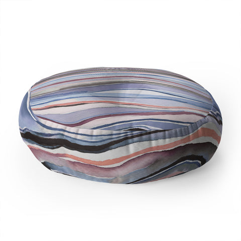 Ninola Design Mineral layers Pink blue Floor Pillow Round