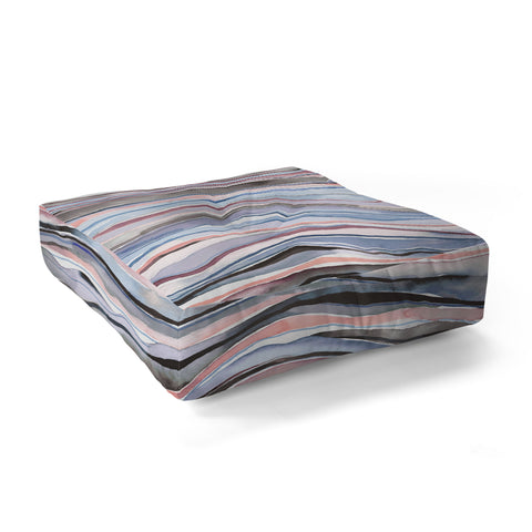 Ninola Design Mineral layers Pink blue Floor Pillow Square