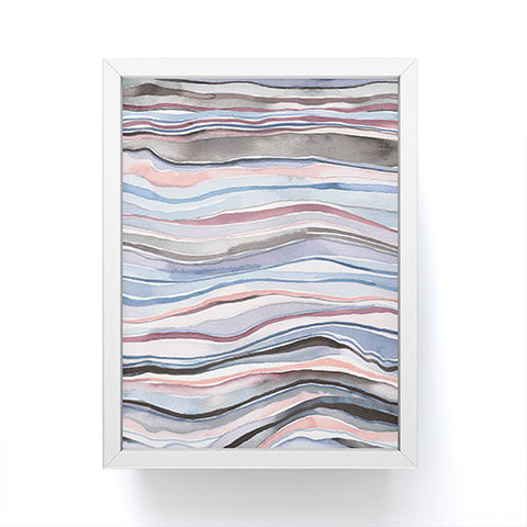 Ninola Design Mineral layers Pink blue Framed Mini Art Print