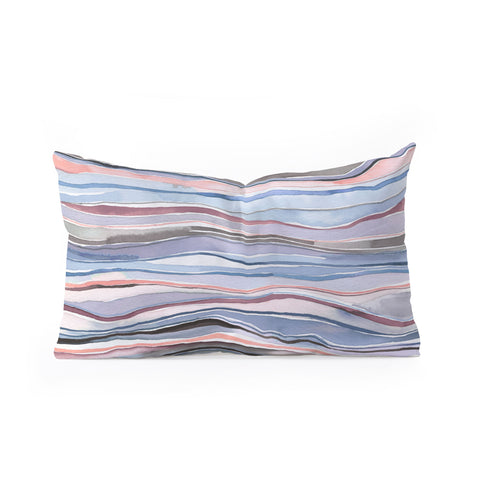 Ninola Design Mineral layers Pink blue Oblong Throw Pillow
