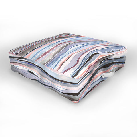 Ninola Design Mineral layers Pink blue Outdoor Floor Cushion