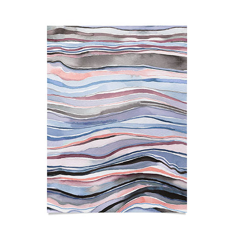 Ninola Design Mineral layers Pink blue Poster
