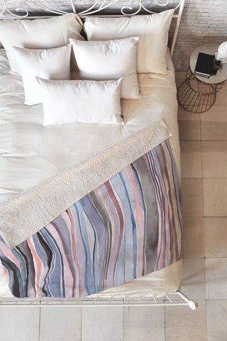 Ninola Design Mineral layers Pink blue Fleece Throw Blanket