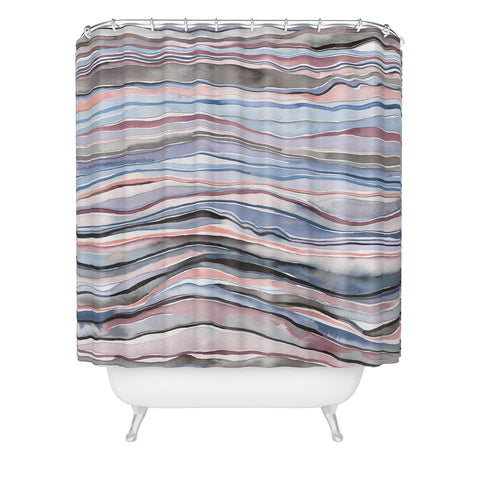 Ninola Design Mineral layers Pink blue Shower Curtain