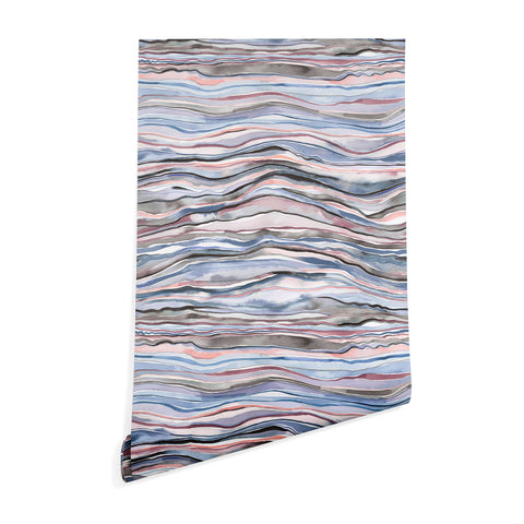 Ninola Design Mineral layers Pink blue Wallpaper