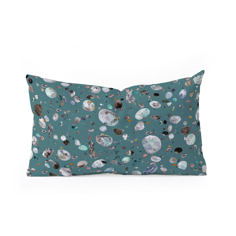 Ninola Design Mineral terrazzo green Oblong Throw Pillow