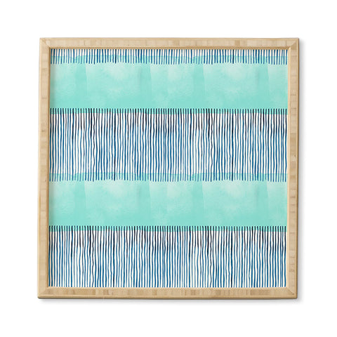 Ninola Design Minimal stripes blue Framed Wall Art