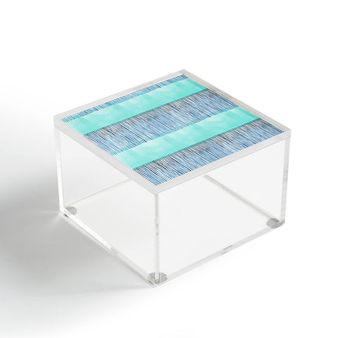 Ninola Design Minimal stripes blue Acrylic Box