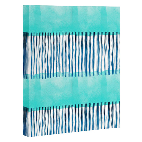 Ninola Design Minimal stripes blue Art Canvas