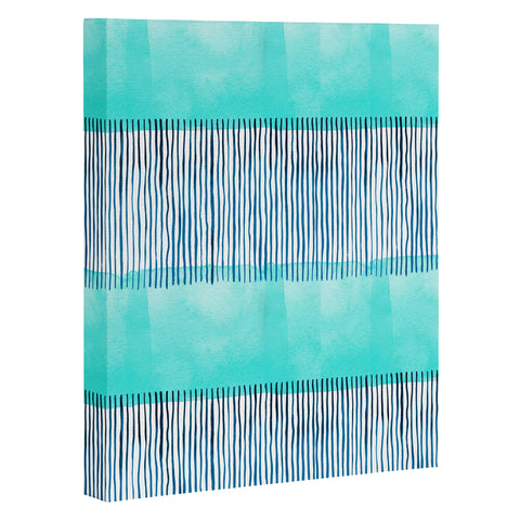 Ninola Design Minimal stripes blue Art Canvas