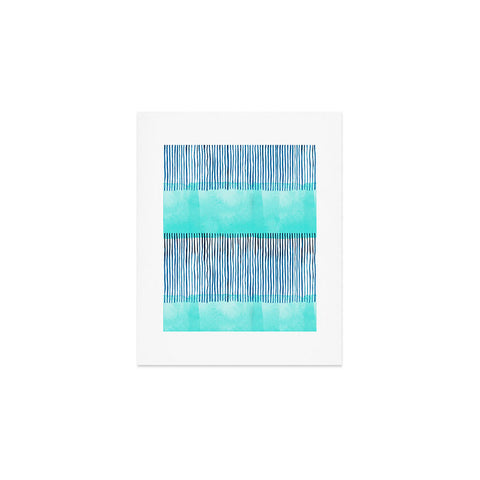 Ninola Design Minimal stripes blue Art Print