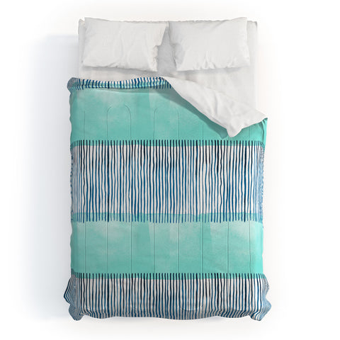Ninola Design Minimal stripes blue Comforter