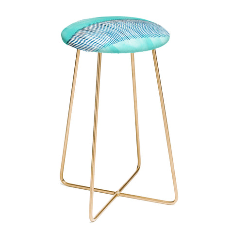 Ninola Design Minimal stripes blue Counter Stool