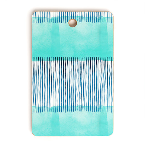 Ninola Design Minimal stripes blue Cutting Board Rectangle