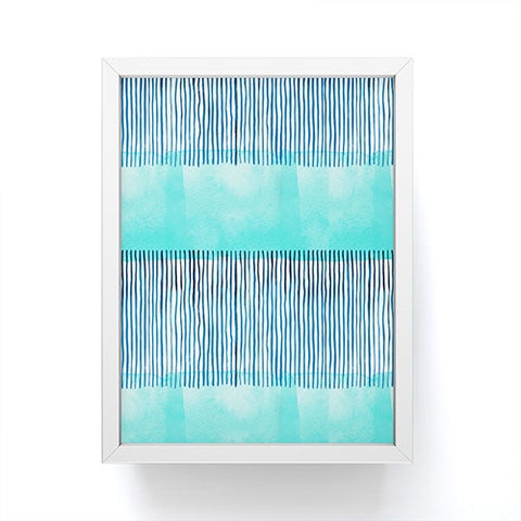 Ninola Design Minimal stripes blue Framed Mini Art Print