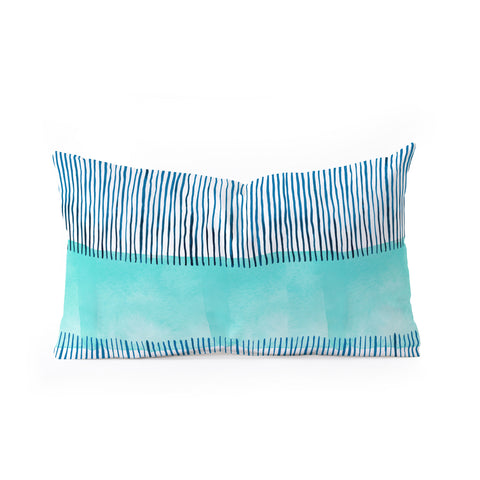 Ninola Design Minimal stripes blue Oblong Throw Pillow