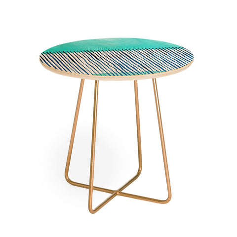 Ninola Design Minimal stripes blue Round Side Table
