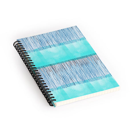 Ninola Design Minimal stripes blue Spiral Notebook