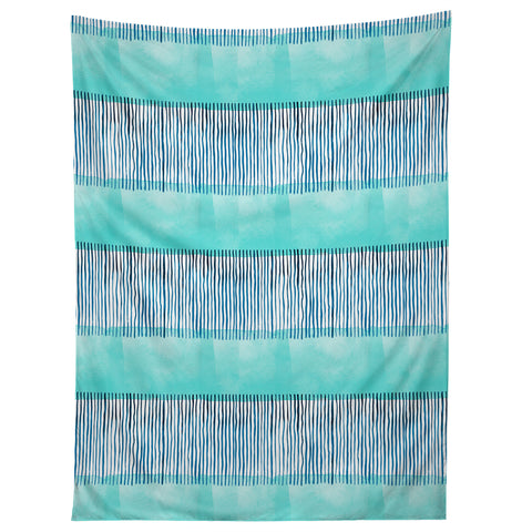 Ninola Design Minimal stripes blue Tapestry