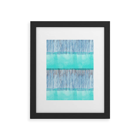 Ninola Design Minimal stripes blue Framed Art Print