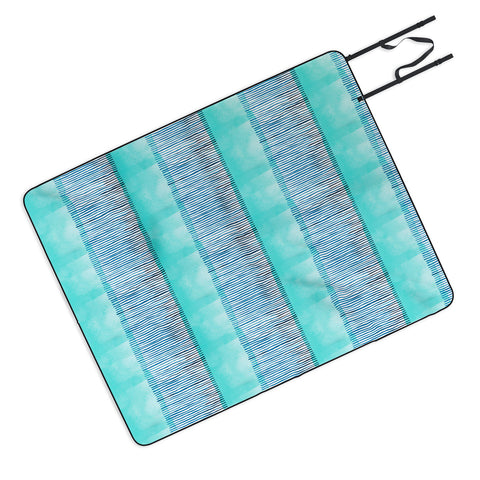 Ninola Design Minimal stripes blue Picnic Blanket