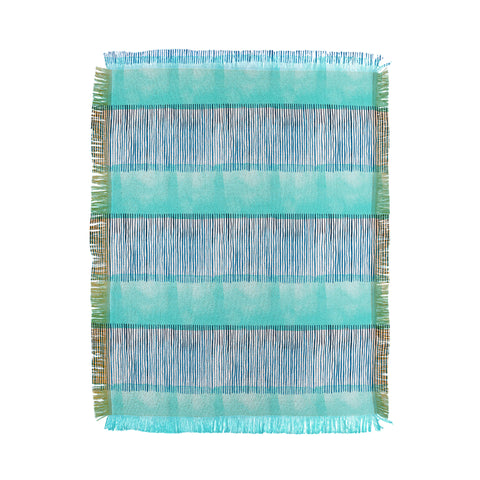 Ninola Design Minimal stripes blue Throw Blanket